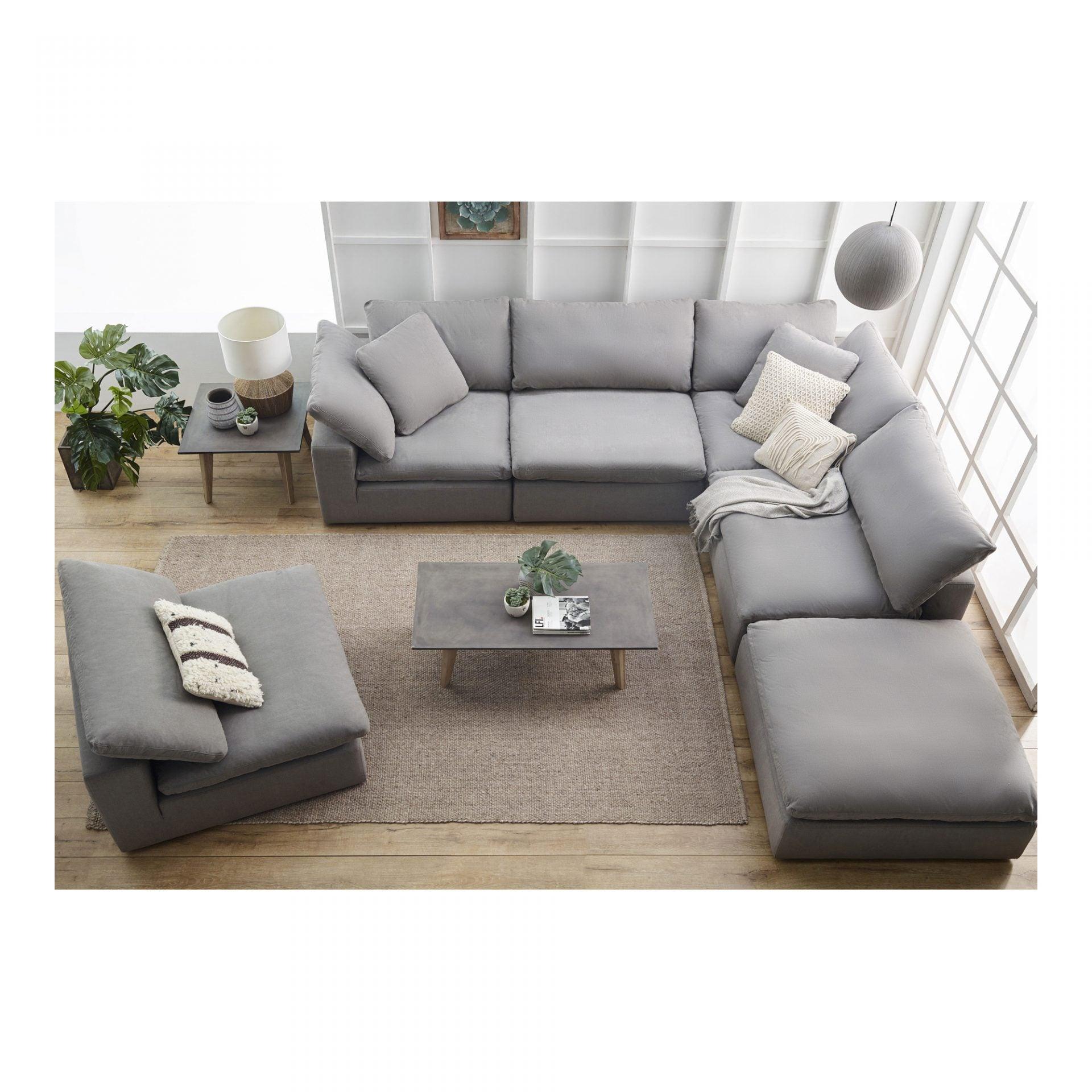 kömfi modular 5-piece dream sectional light grey